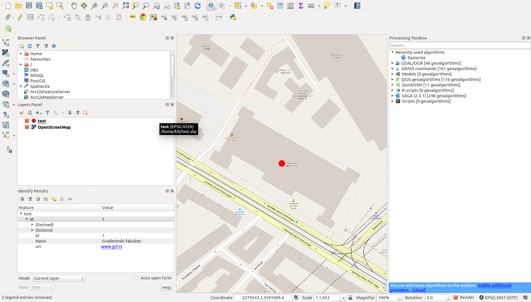 Vector data shown in a QGIS environment.