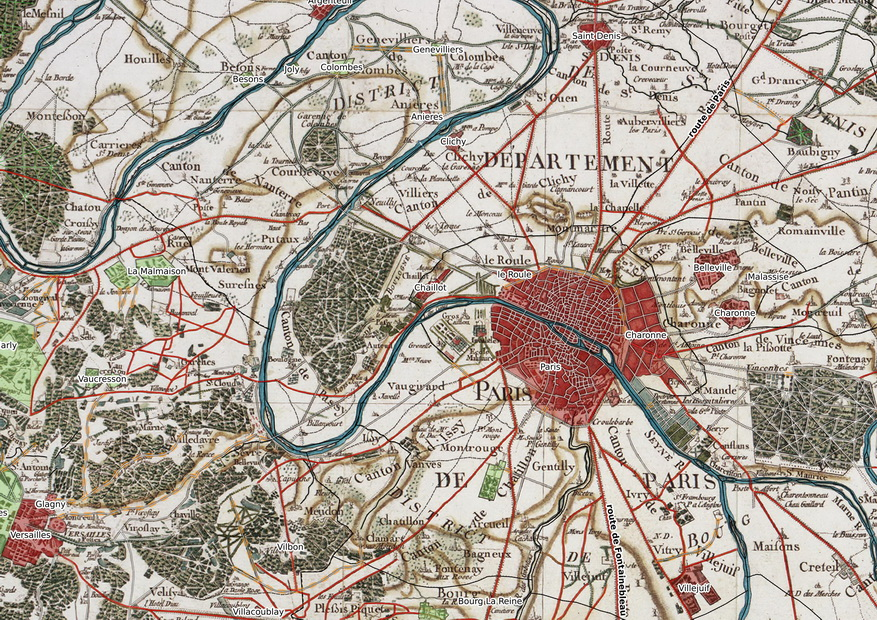 A detail of Cassini’s topographic map of France (XVII–XVIII century).