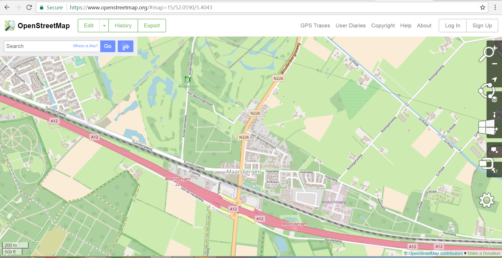 Example of line nominal data - names (labels) of roads (Source: www.openstreet.map).