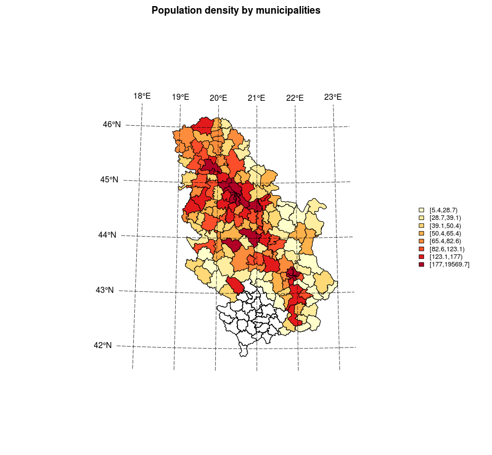 Plot method: a choroplet map.