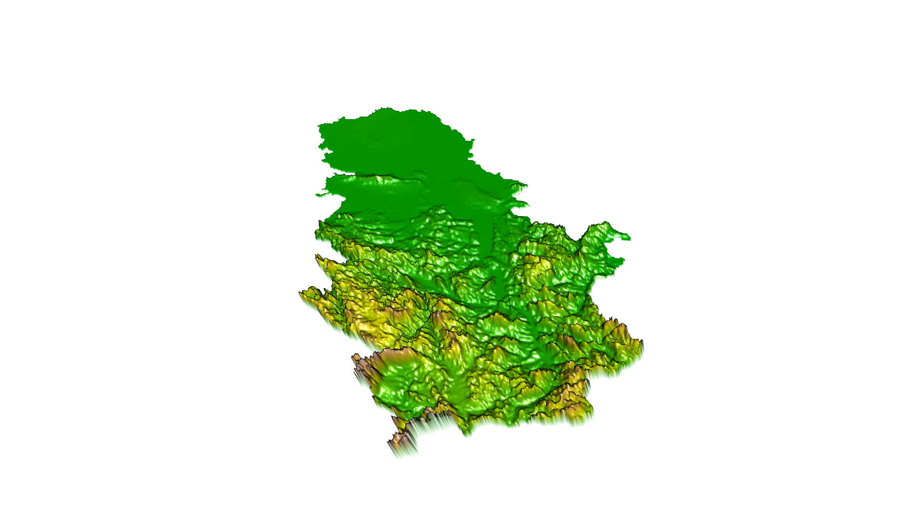 plot3D method for a perspective terrain view.