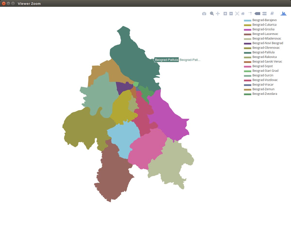 Plotly package: interactive map.