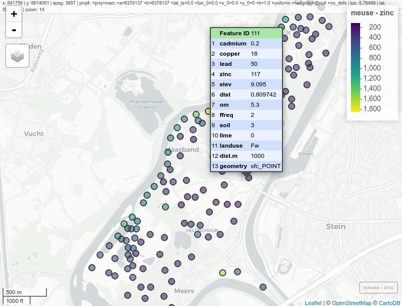 Interaktivna karta meuse podataka, mapview