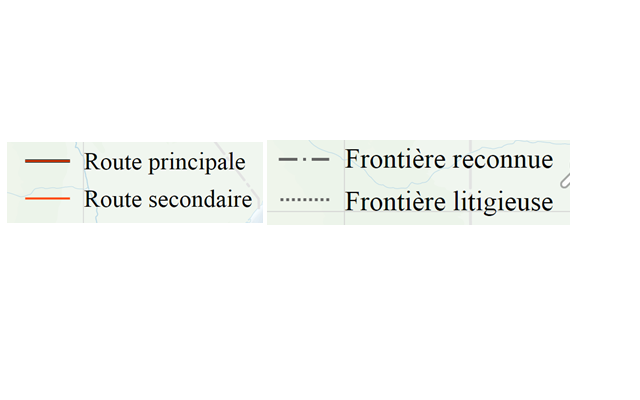 Example of line ordinal data (related to the previous map) – roads and borders of different significance (Source: © Sémhur / Wikimedia Commons). 