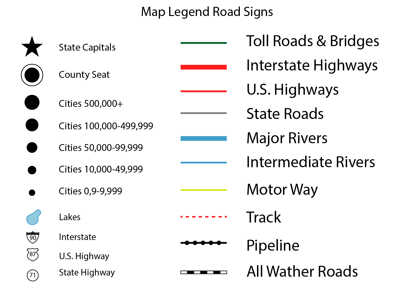 Example of a map legend (Source: Vecteezy.com).