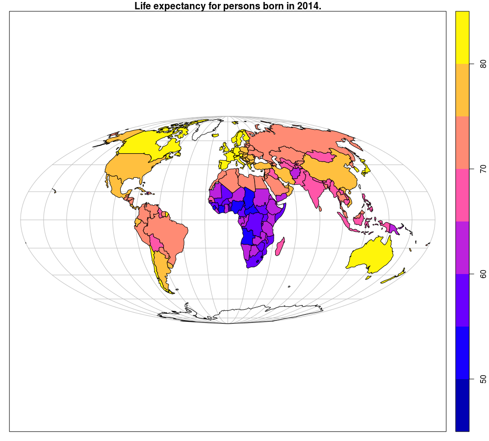 Sf method::plot: choroplet map.