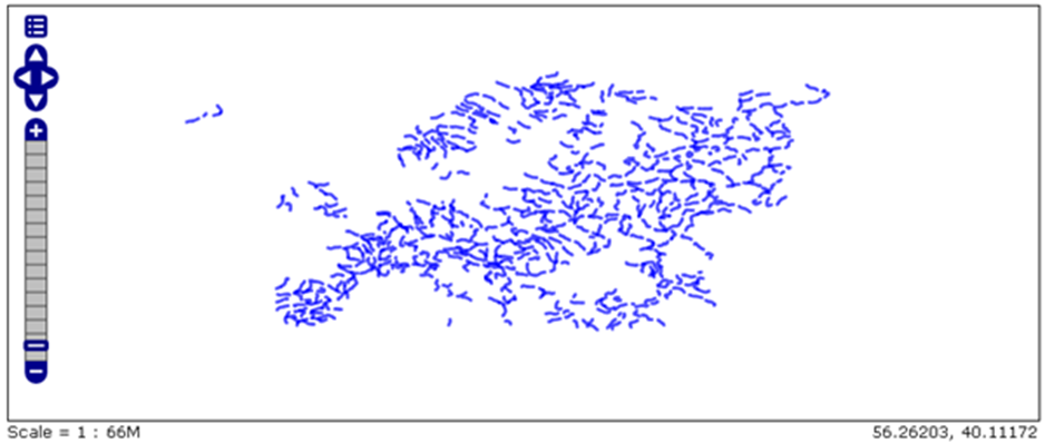 Application of LineSymbolizer elements to European rivers.