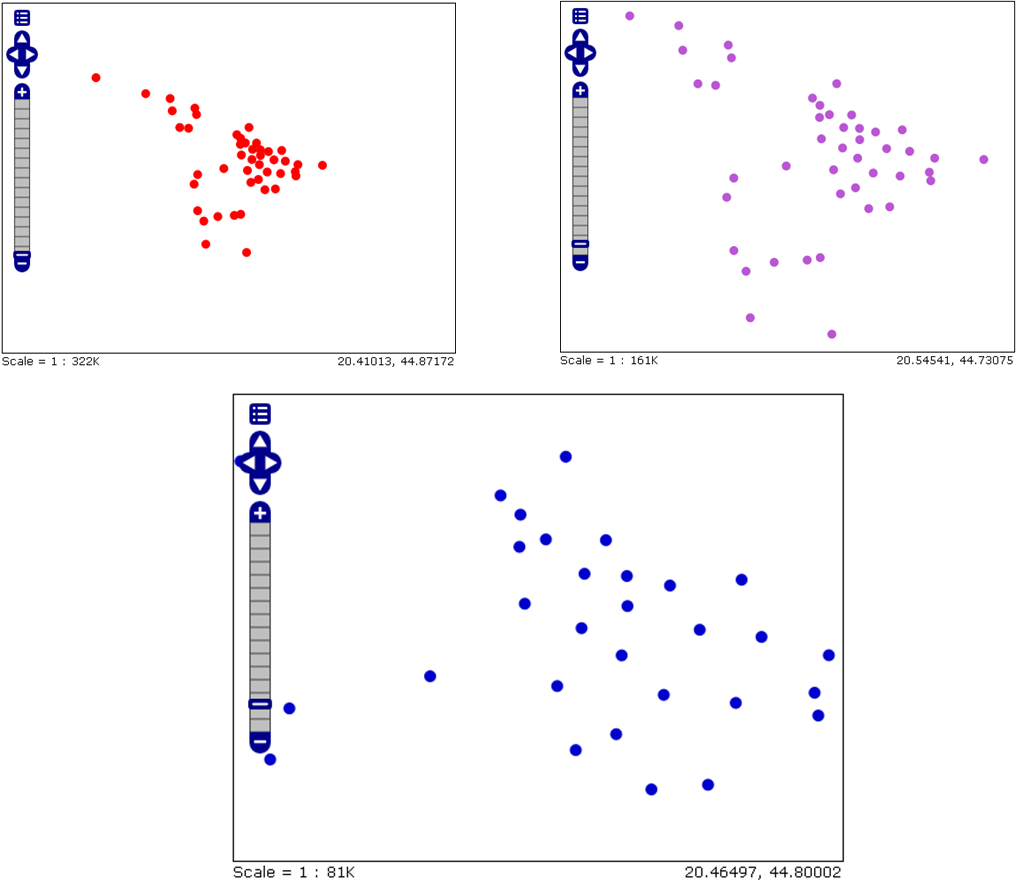 Displaying data based on scale denominator values.