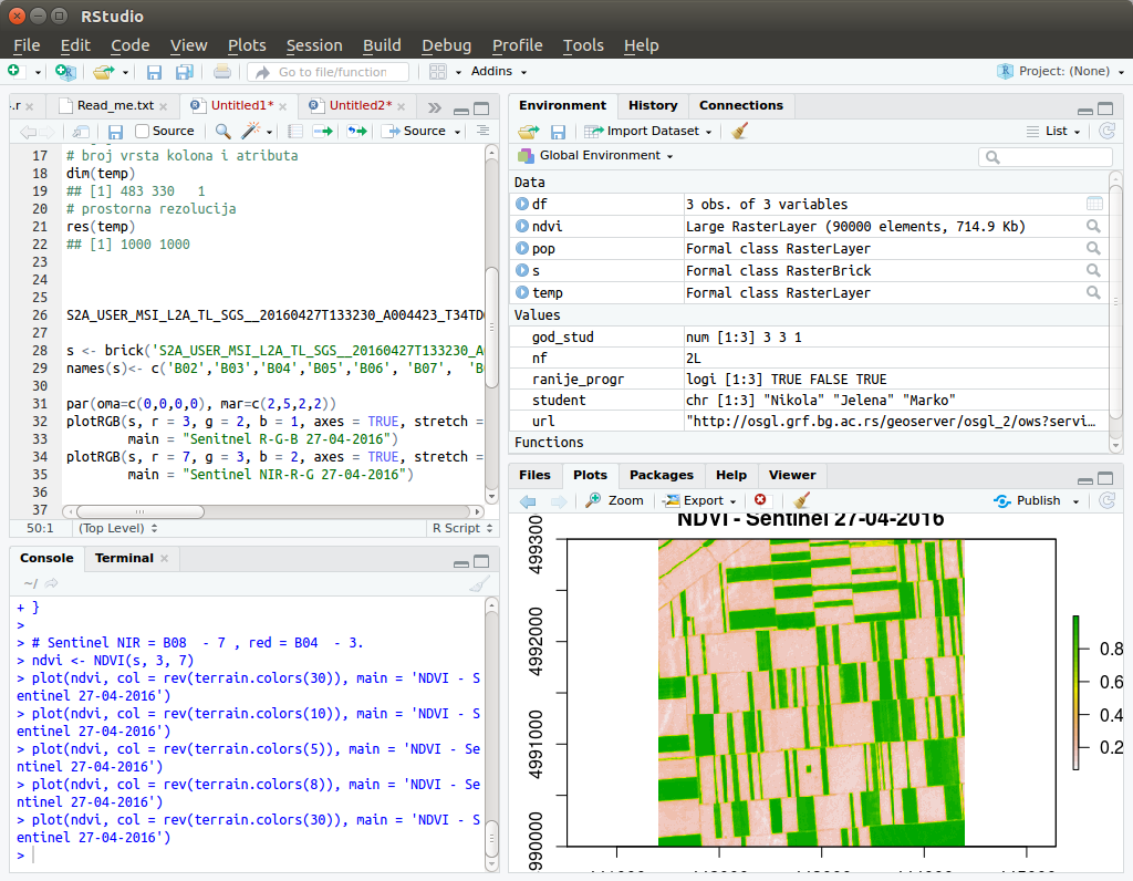 Izgled RStudio okruženja